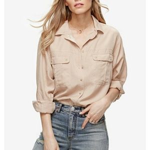 Free People Off Campus Metallic Detail Blouse